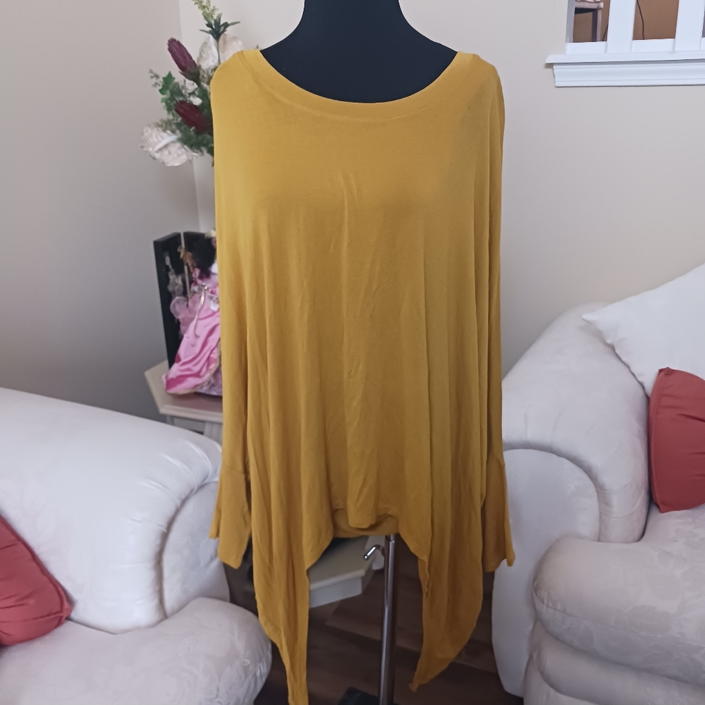Grace Elements Gold Tunic Top With Attached Tank Nwt XL